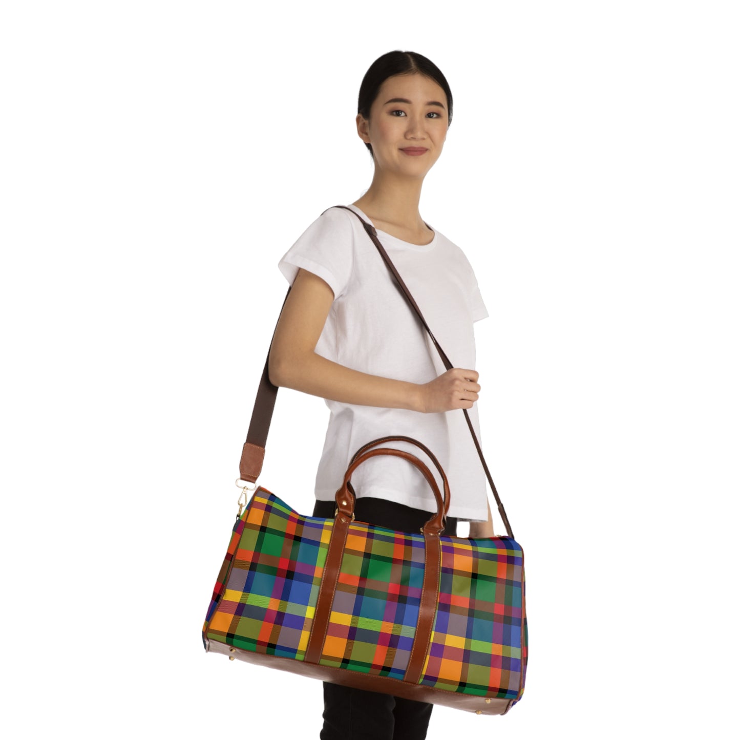 Bright and Happy Plaid Travel Bag
