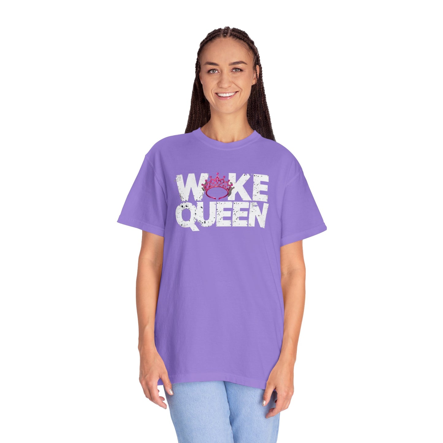 Unisex WOKE QUEEN Tiara Style Garment-Dyed T-shirt