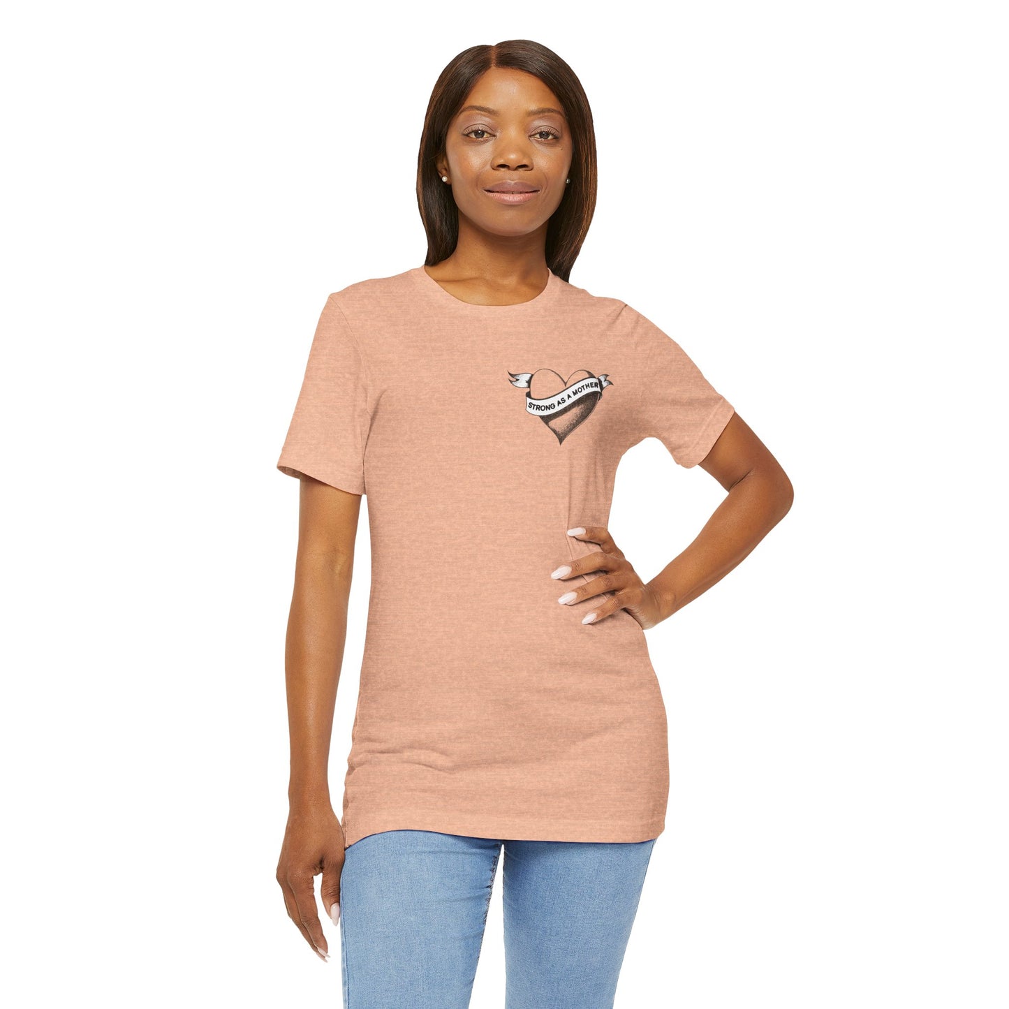 Unisex Strong as a Mother Rockabilly Heart Jersey Short Sleeve Tee