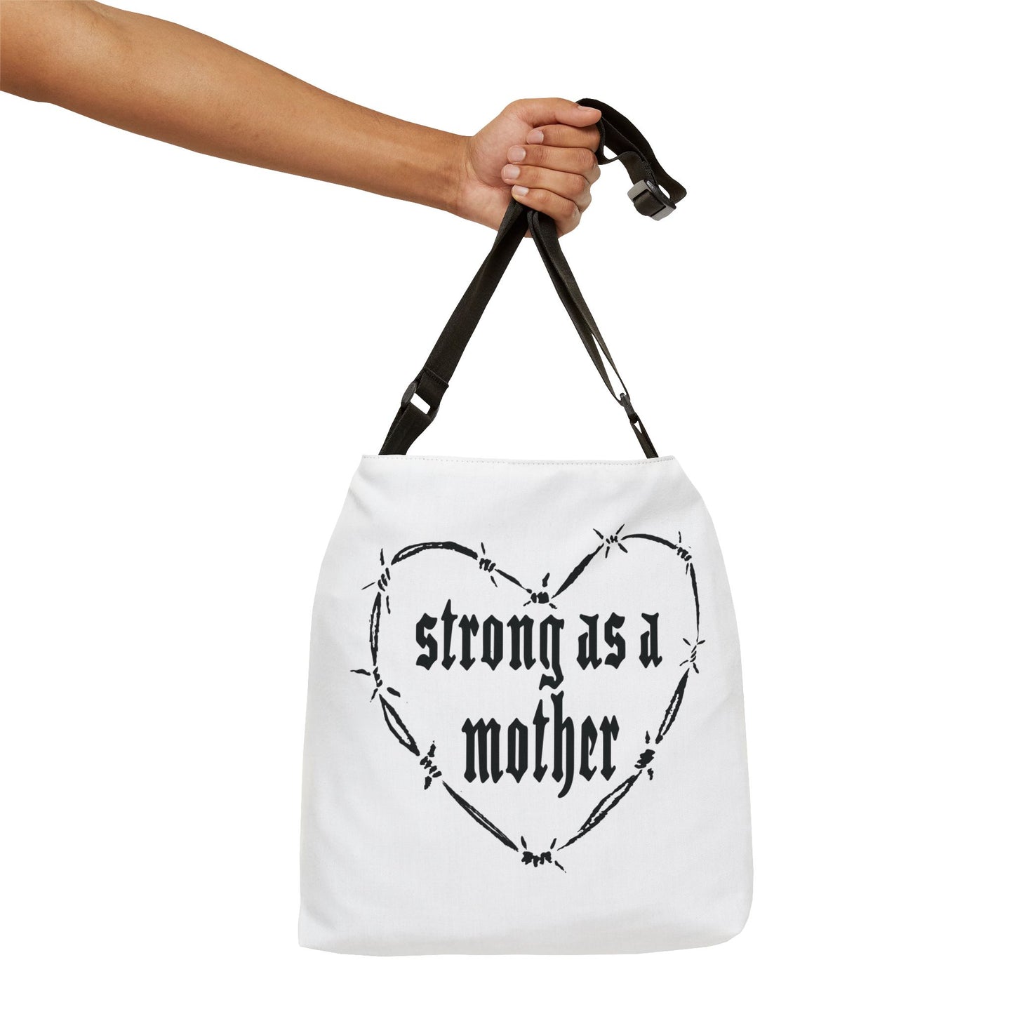 Strong as a Mother Adjustable Tote Bag - White