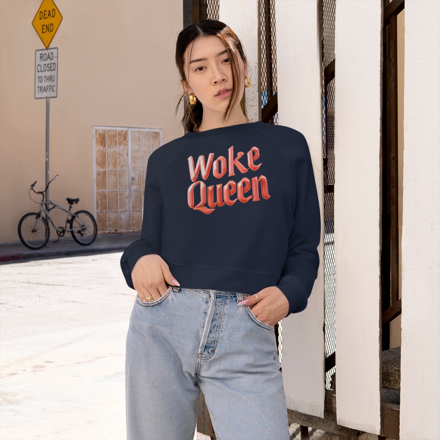Woke Queen Women's Cropped Fleece Pullover