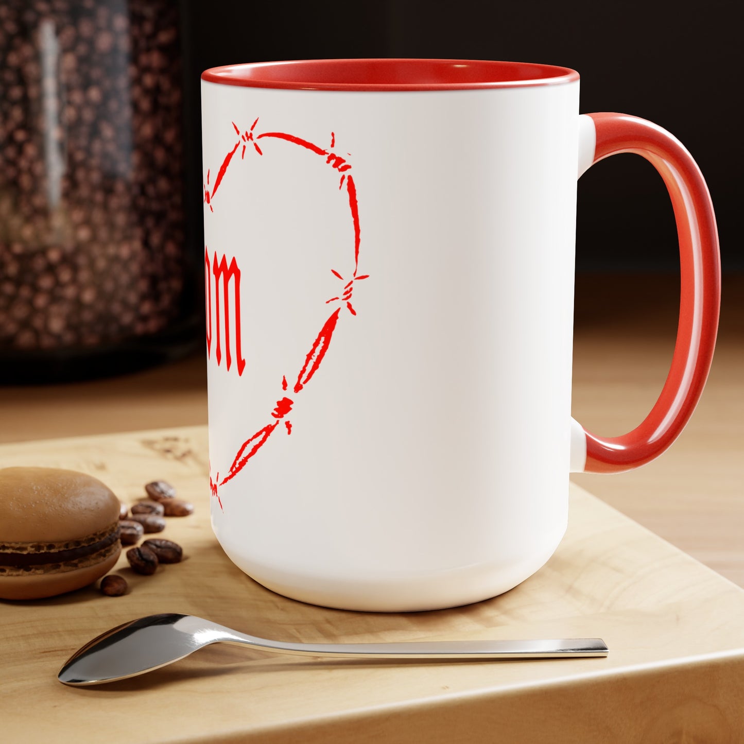 I HEART MOM Two-Tone Coffee Mugs, 15oz