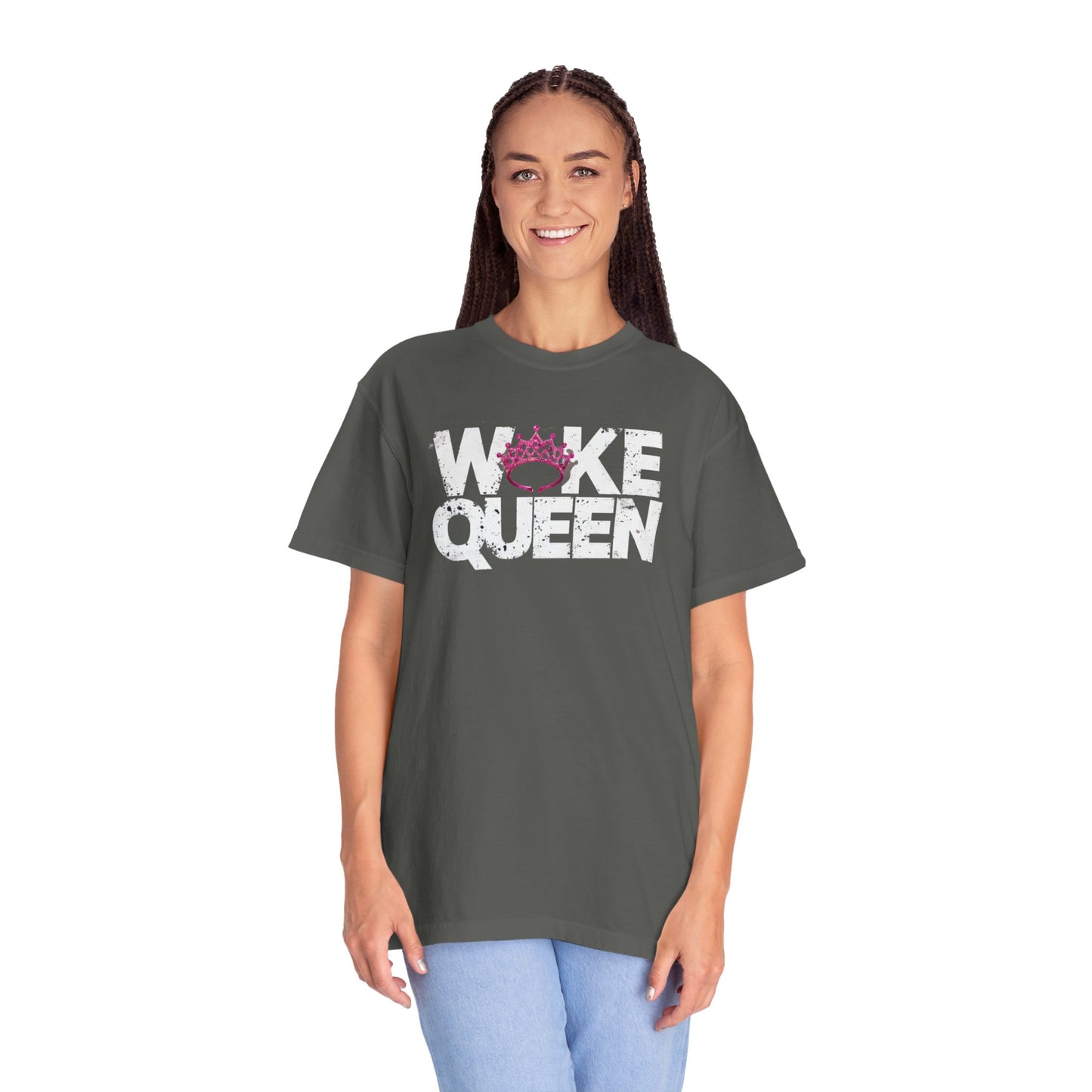 Unisex WOKE QUEEN Tiara Style Garment-Dyed T-shirt