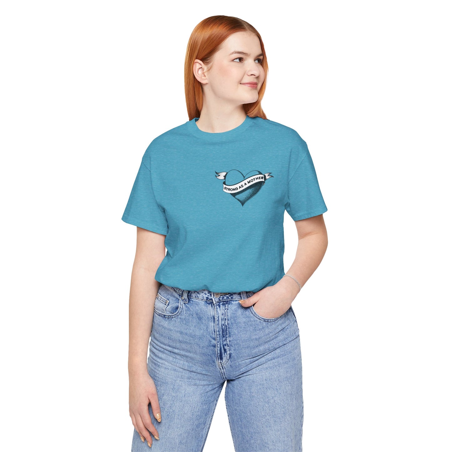 Unisex Strong as a Mother Rockabilly Heart Jersey Short Sleeve Tee