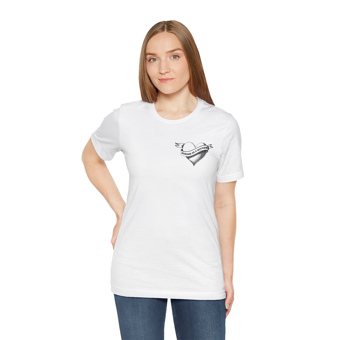 Unisex Strong as a Mother Rockabilly Heart Jersey Short Sleeve Tee