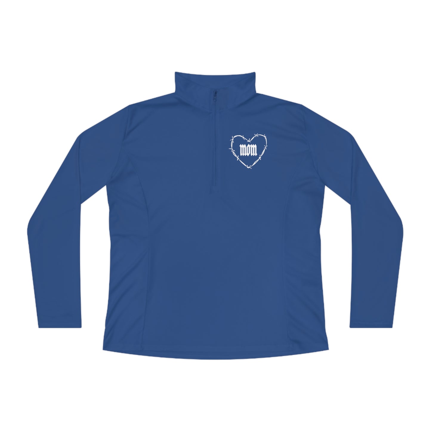 I HEART MOM Ladies Quarter-Zip Pullover