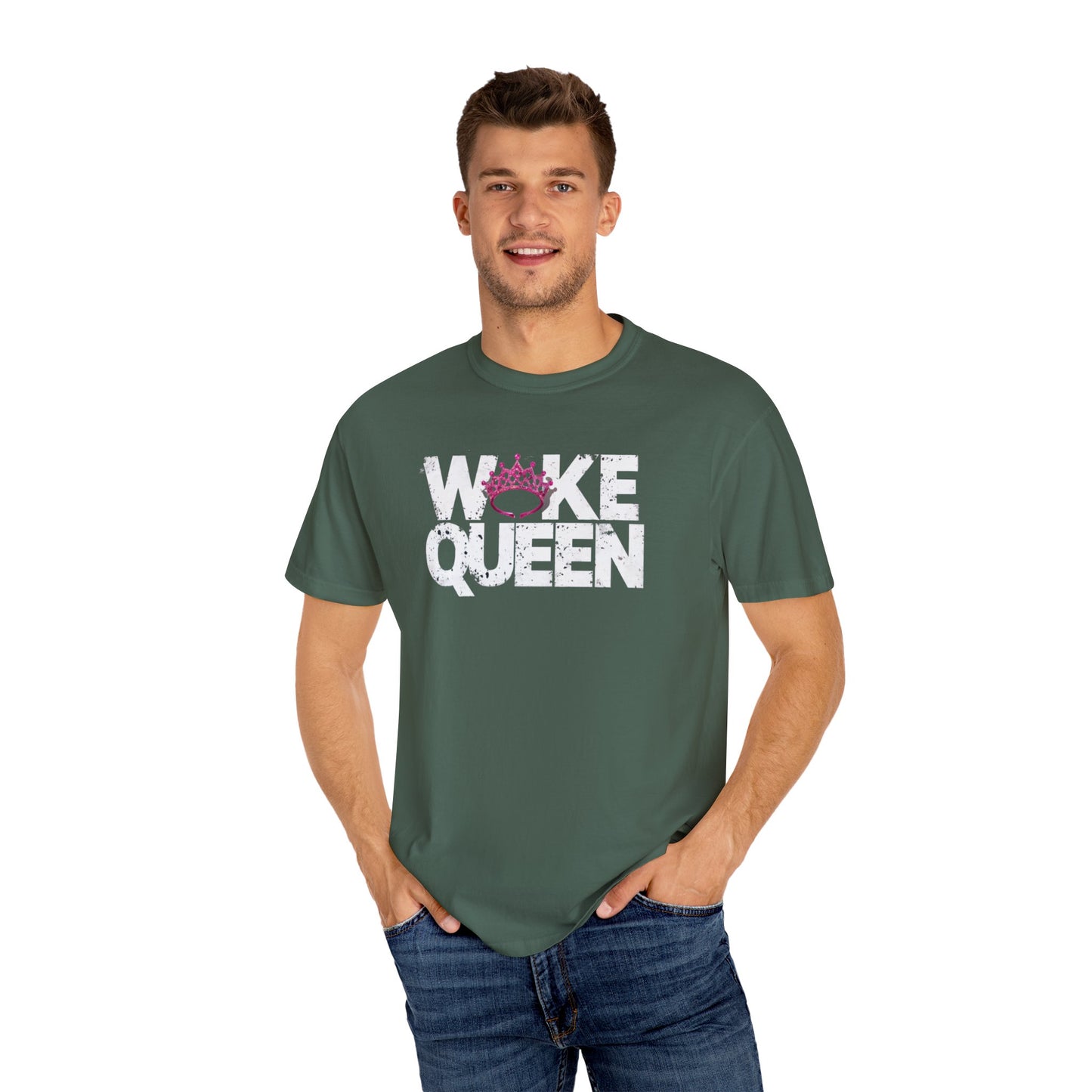 Unisex WOKE QUEEN Tiara Style Garment-Dyed T-shirt