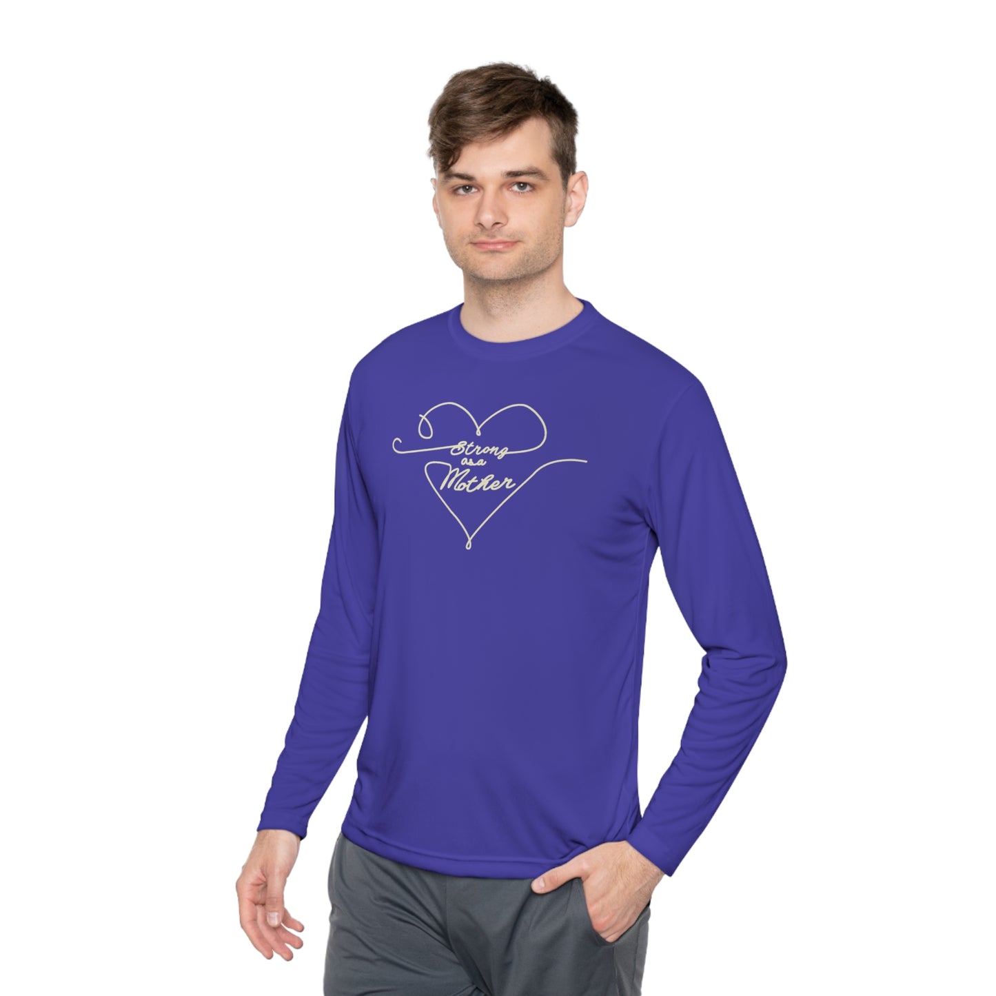 Unisex Strong as a Mother Lightweight Performance Fabric Long Sleeve Tee - Love Lines