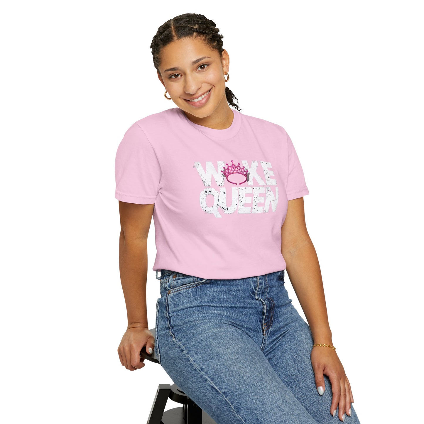Unisex WOKE QUEEN Tiara Style Garment-Dyed T-shirt