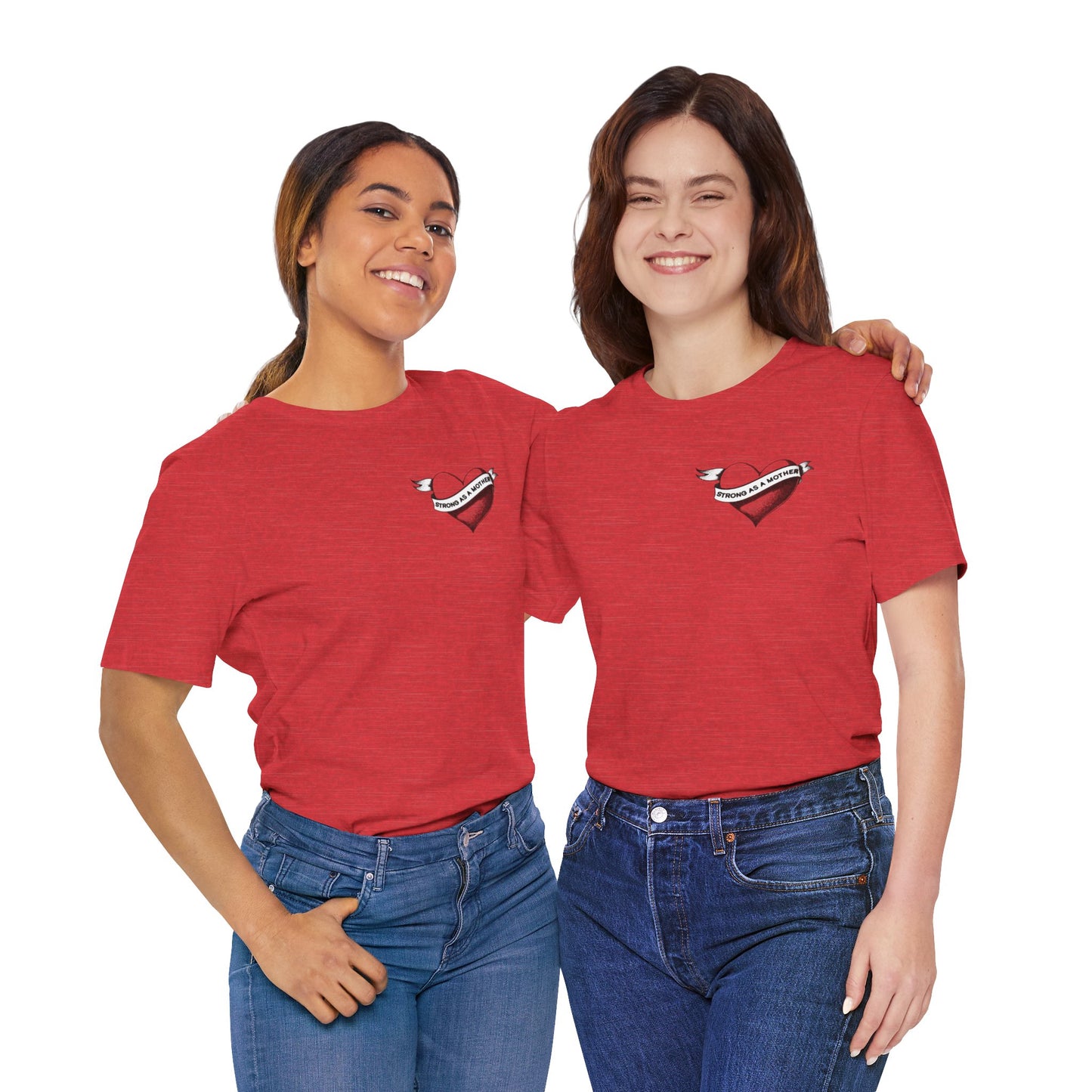 Unisex Strong as a Mother Rockabilly Heart Jersey Short Sleeve Tee