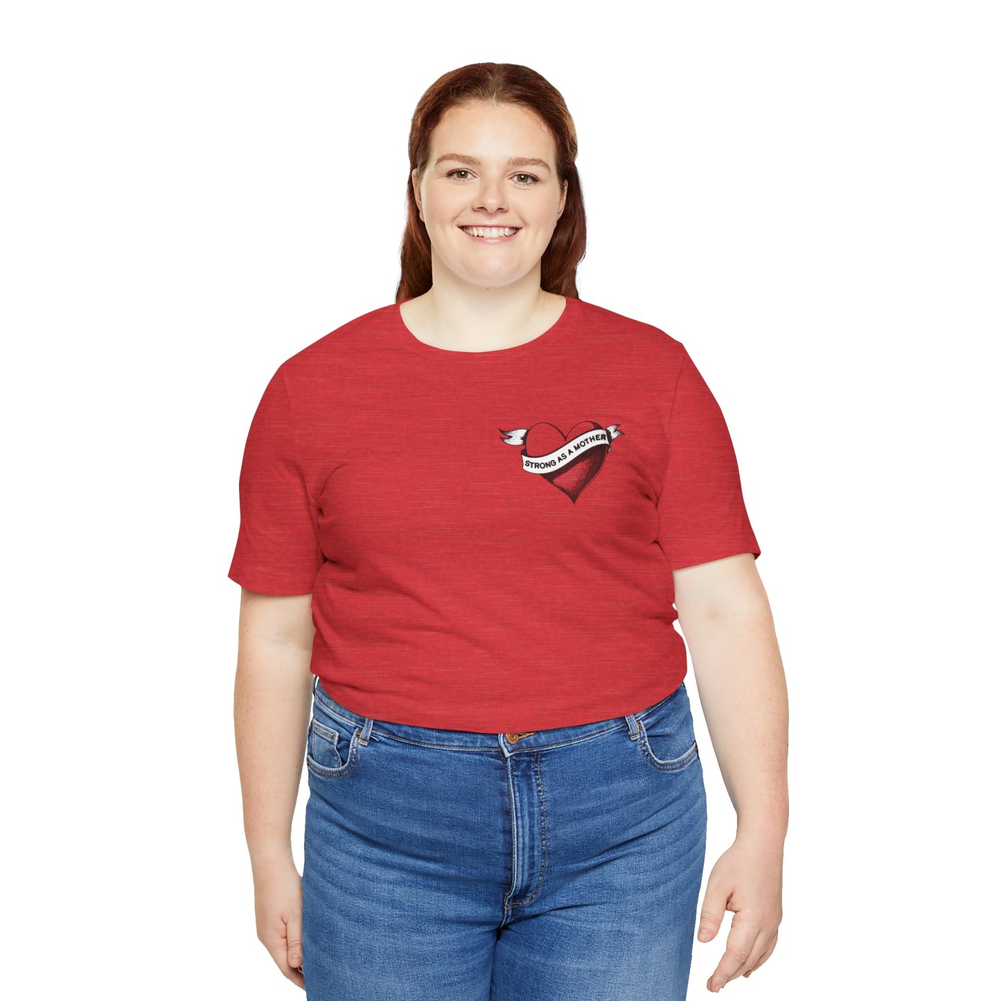 Unisex Strong as a Mother Rockabilly Heart Jersey Short Sleeve Tee