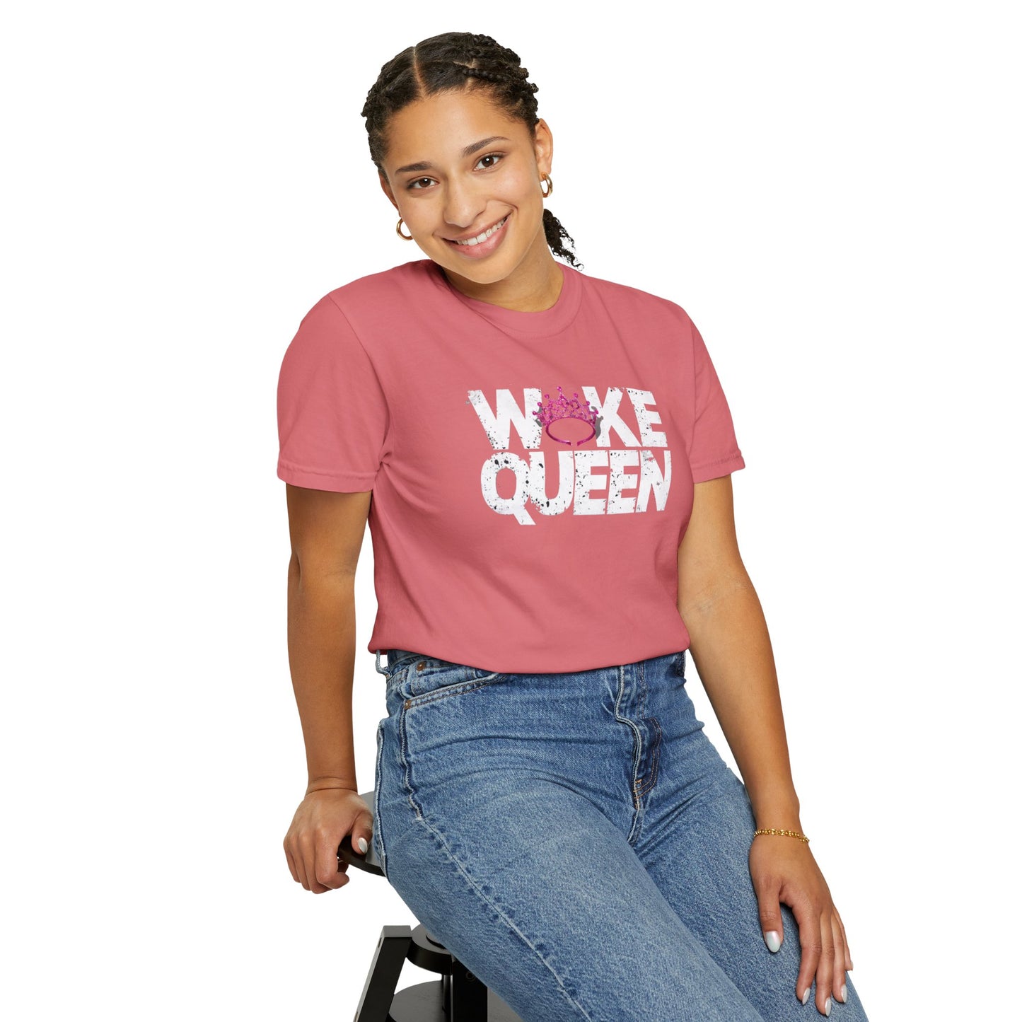Unisex WOKE QUEEN Tiara Style Garment-Dyed T-shirt