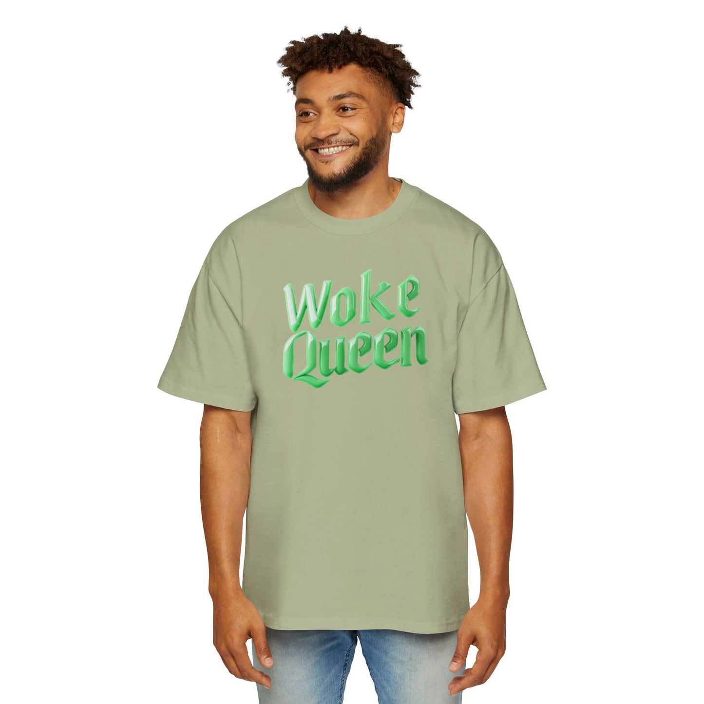 Unisex Heavy Oversized Woke Queen Green Tee