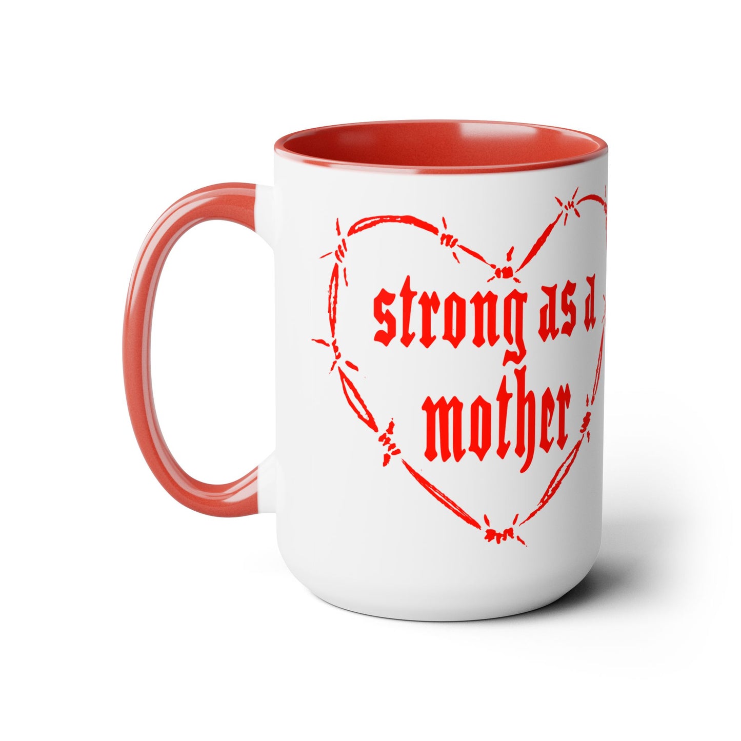 STRONG HEART Two-Tone Coffee Mugs, 15oz