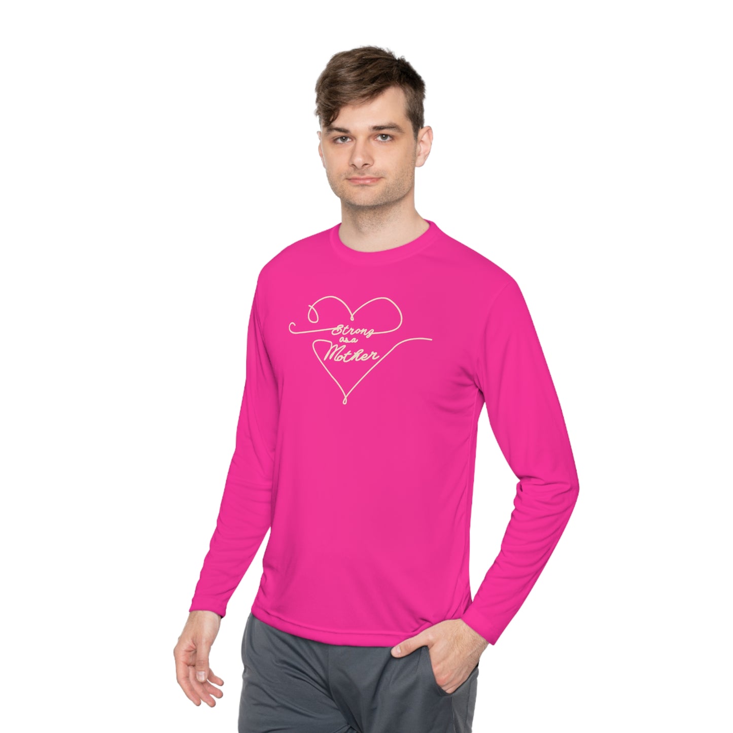 Unisex Strong as a Mother Lightweight Performance Fabric Long Sleeve Tee - Love Lines