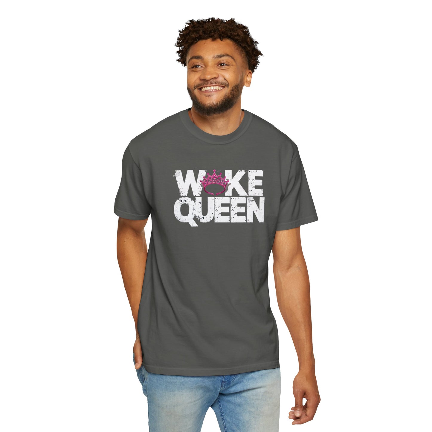 Unisex WOKE QUEEN Tiara Style Garment-Dyed T-shirt