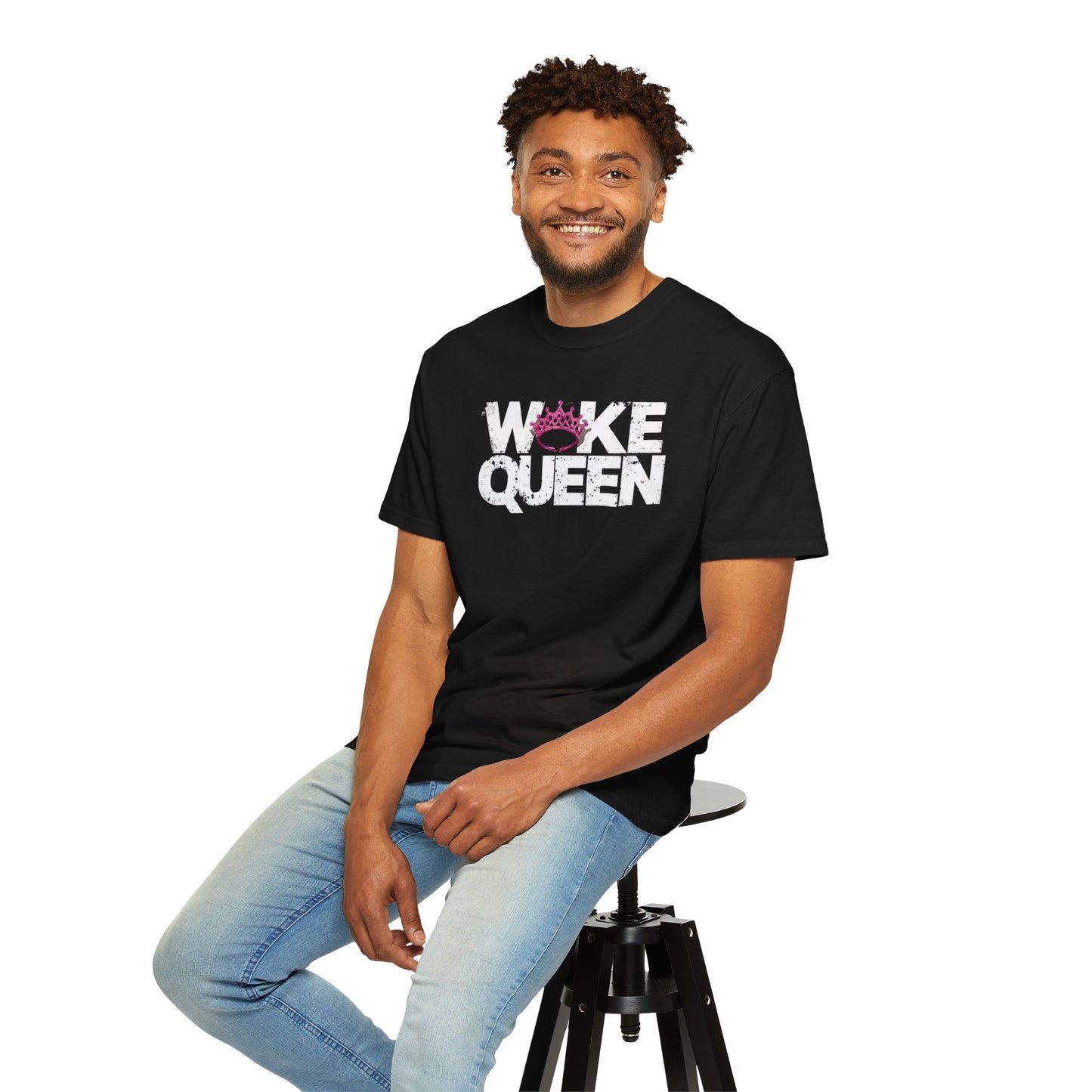 Unisex WOKE QUEEN Tiara Style Garment-Dyed T-shirt