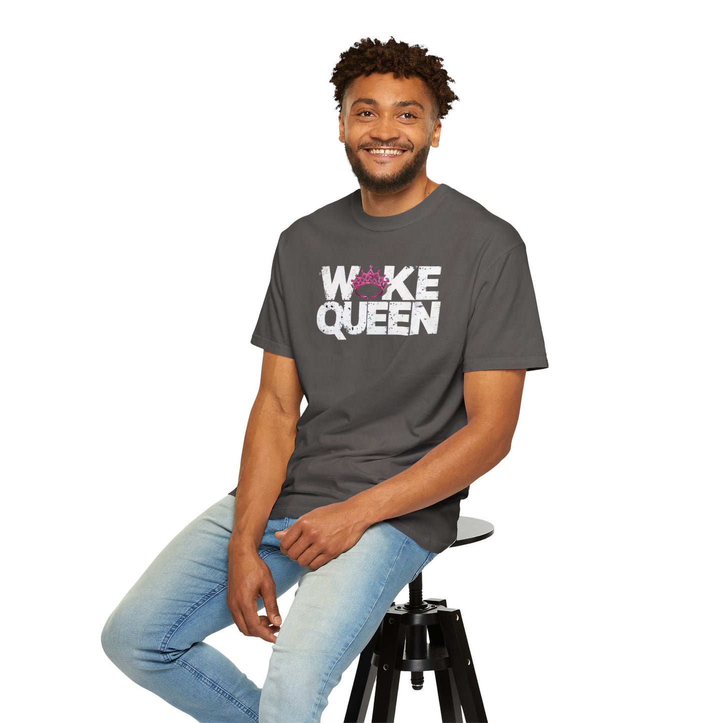 Unisex WOKE QUEEN Tiara Style Garment-Dyed T-shirt