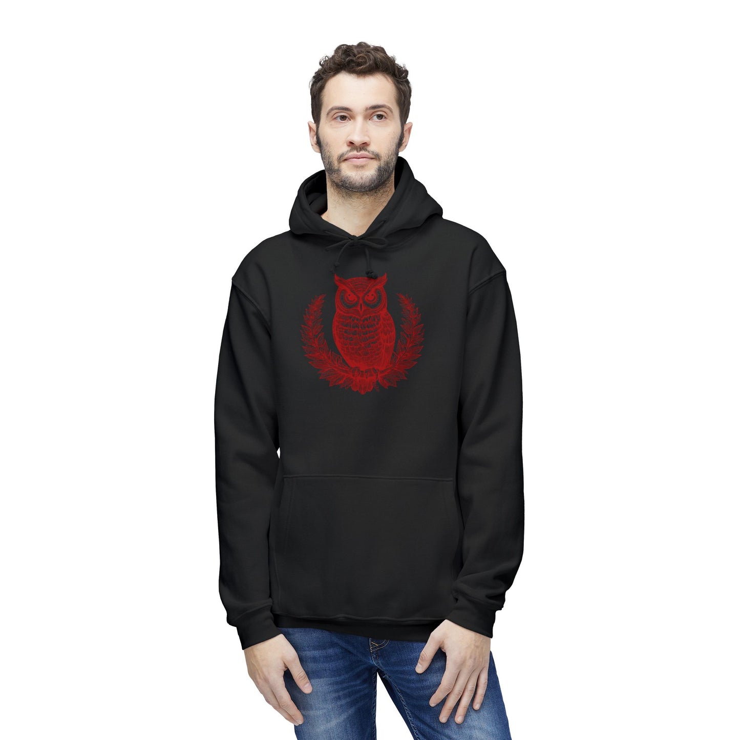 Owl Design Unisex Hooded Sweatshirt - Cozy & Stylish Gift for Nature Lovers