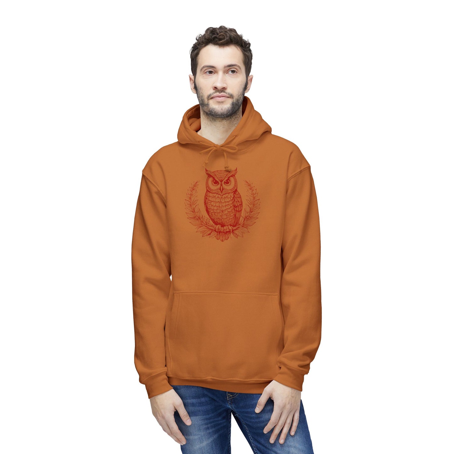 Owl Design Unisex Hooded Sweatshirt - Cozy & Stylish Gift for Nature Lovers