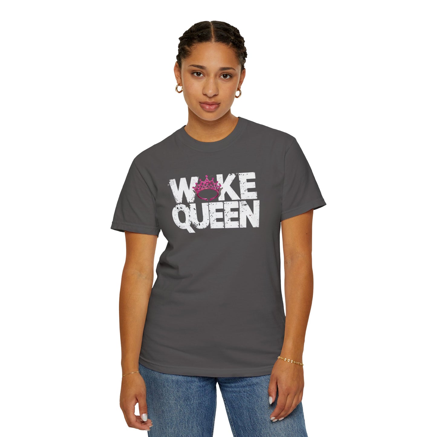 Unisex WOKE QUEEN Tiara Style Garment-Dyed T-shirt