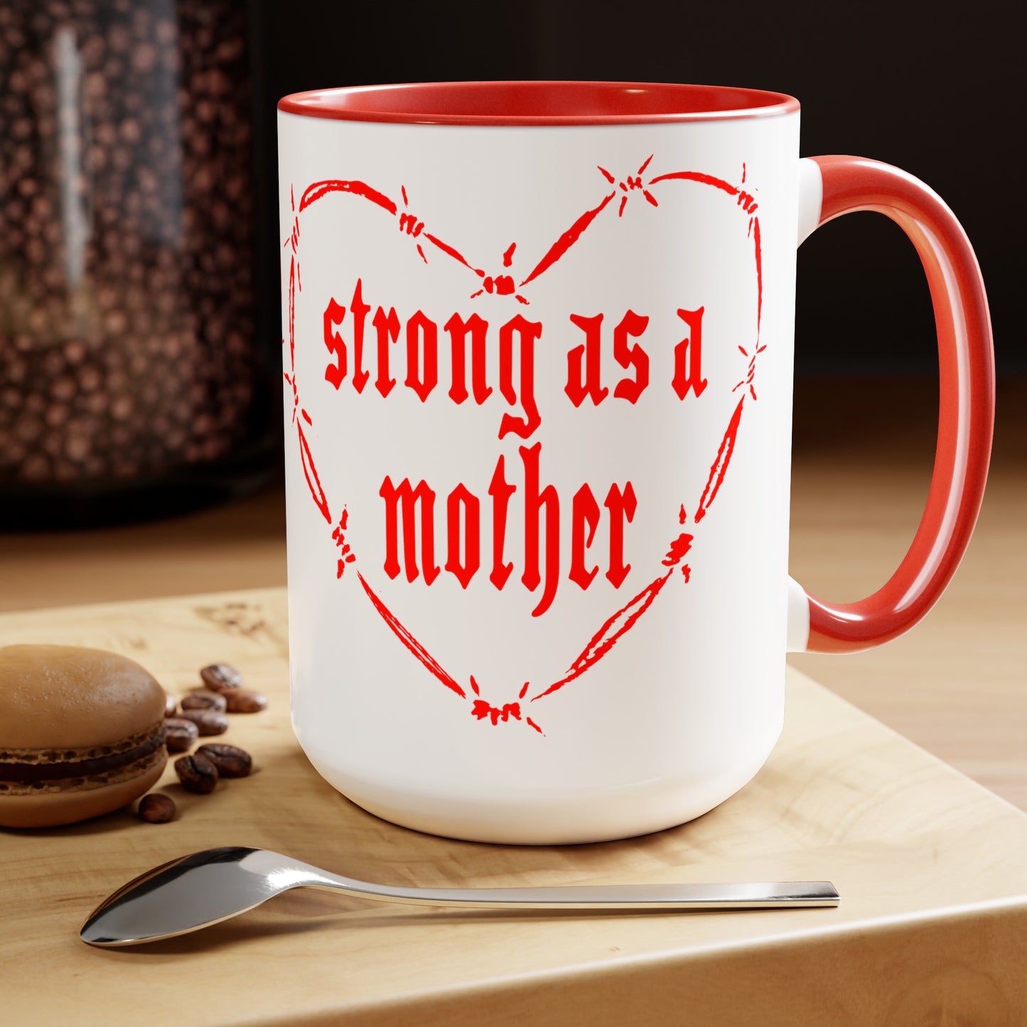 STRONG HEART Two-Tone Coffee Mugs, 15oz