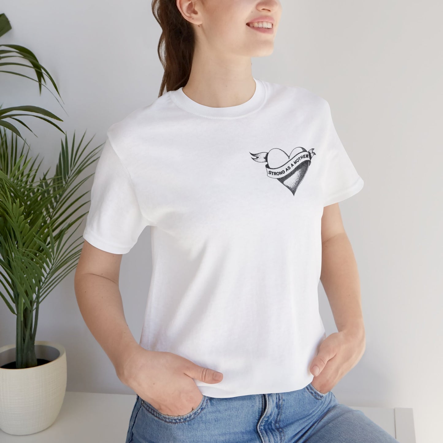 Unisex Strong as a Mother Rockabilly Heart Jersey Short Sleeve Tee