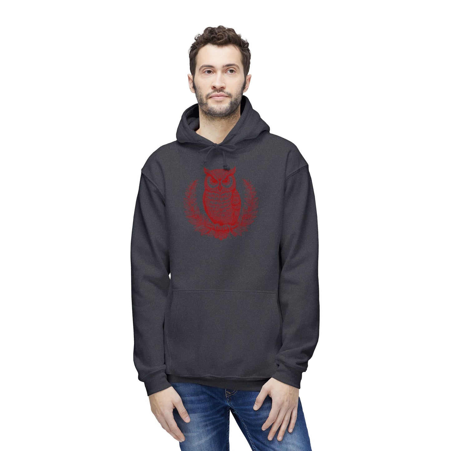 Owl Design Unisex Hooded Sweatshirt - Cozy & Stylish Gift for Nature Lovers