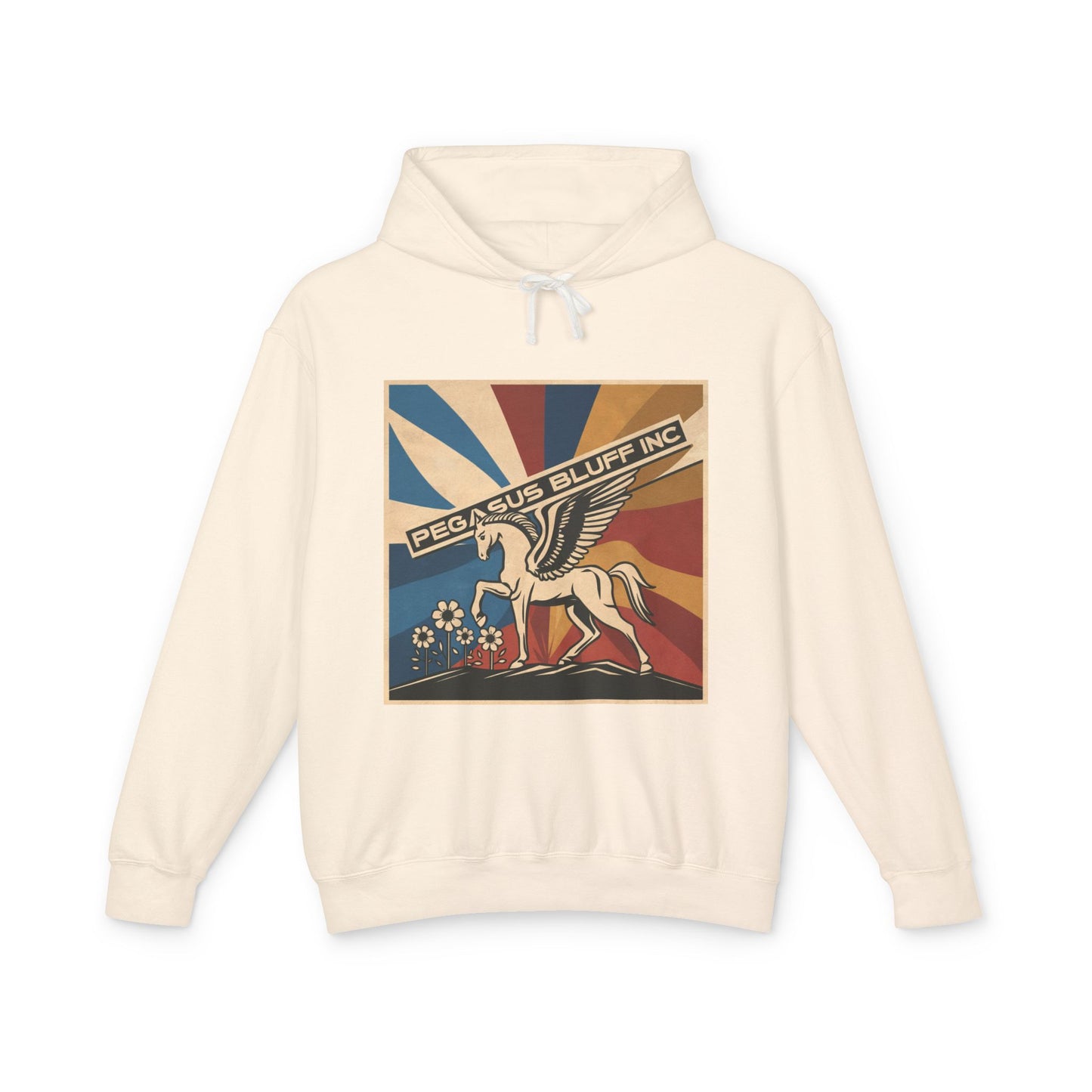 Vintage Pegasus Lightweight Unisex Hoodie - Retro Style Sweatshirt