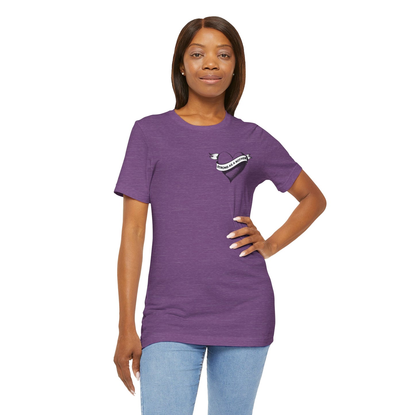 Unisex Strong as a Mother Rockabilly Heart Jersey Short Sleeve Tee