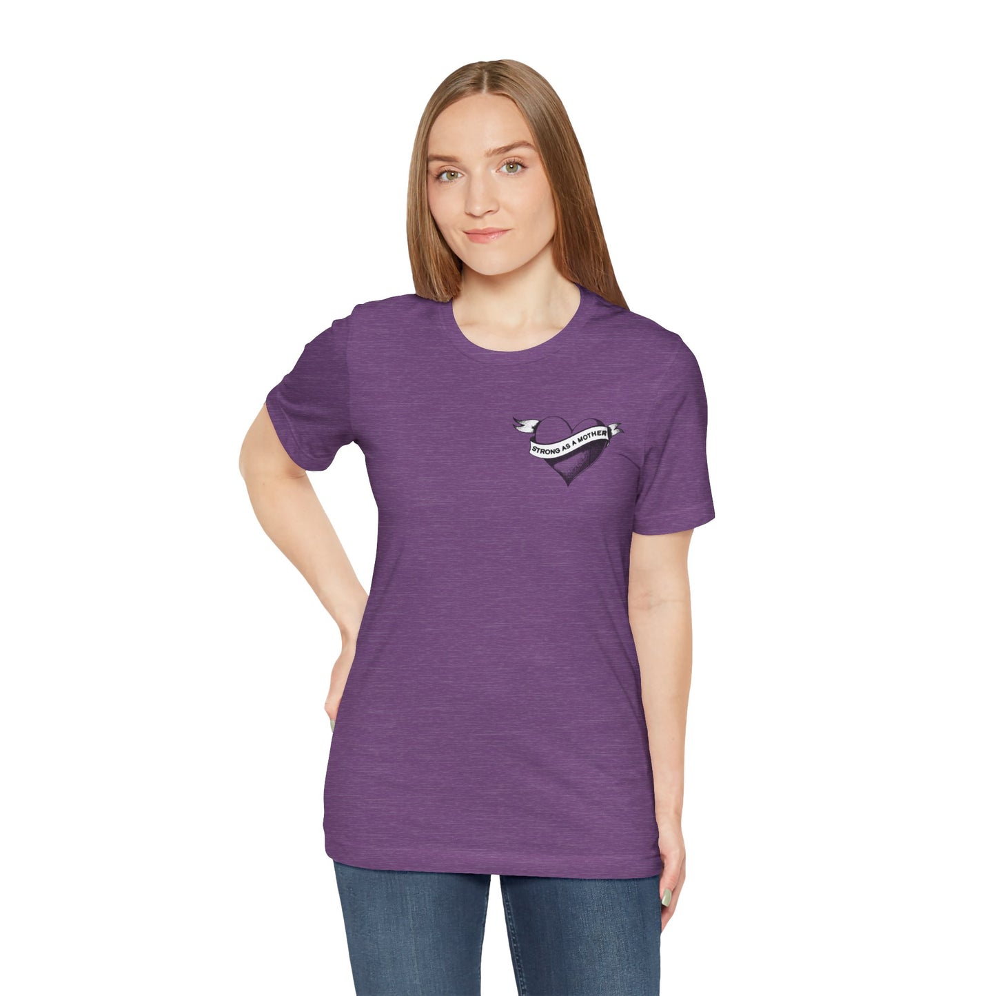 Unisex Strong as a Mother Rockabilly Heart Jersey Short Sleeve Tee