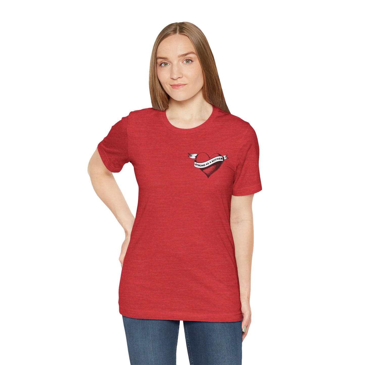 Unisex Strong as a Mother Rockabilly Heart Jersey Short Sleeve Tee