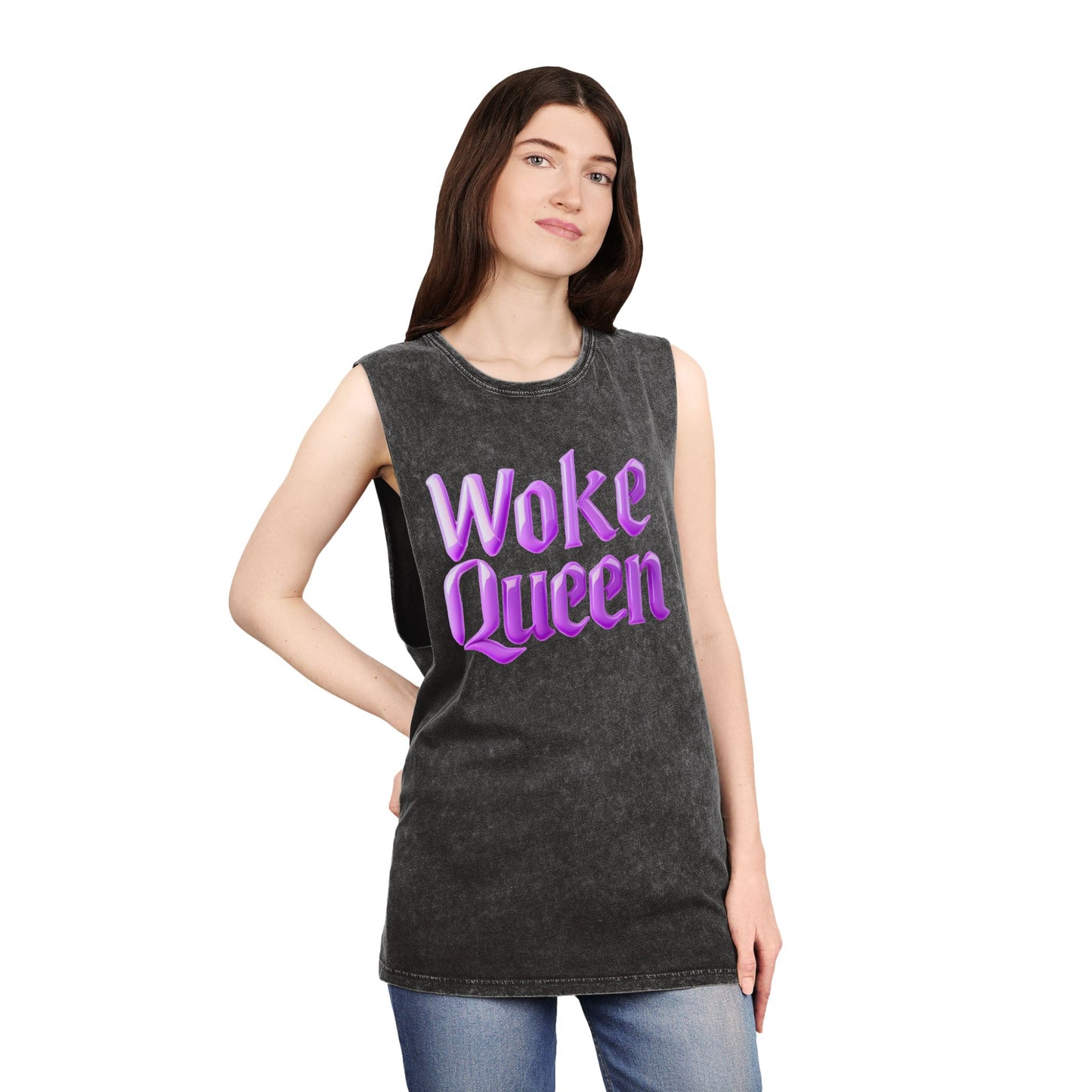 Unisex Woke Queen Stonewash Tank Top