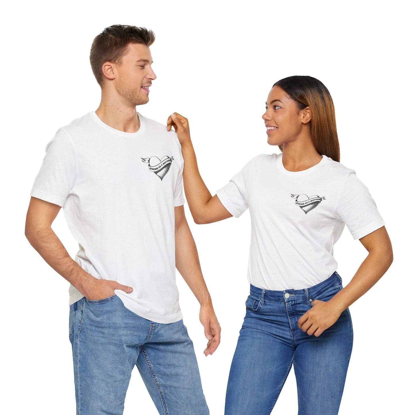 Unisex Strong as a Mother Rockabilly Heart Jersey Short Sleeve Tee