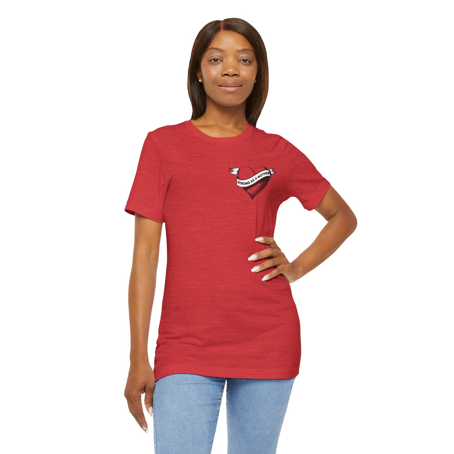 Unisex Strong as a Mother Rockabilly Heart Jersey Short Sleeve Tee