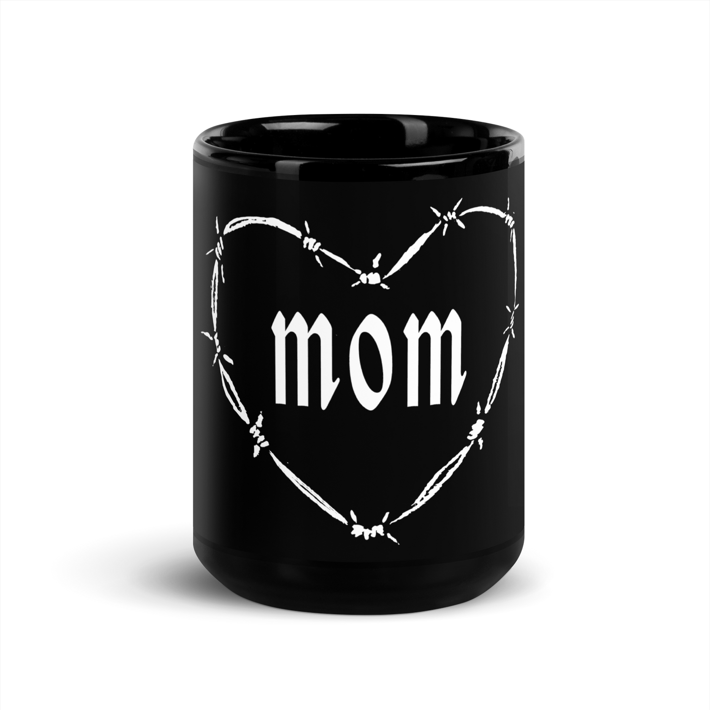 White Mom Heart Mug