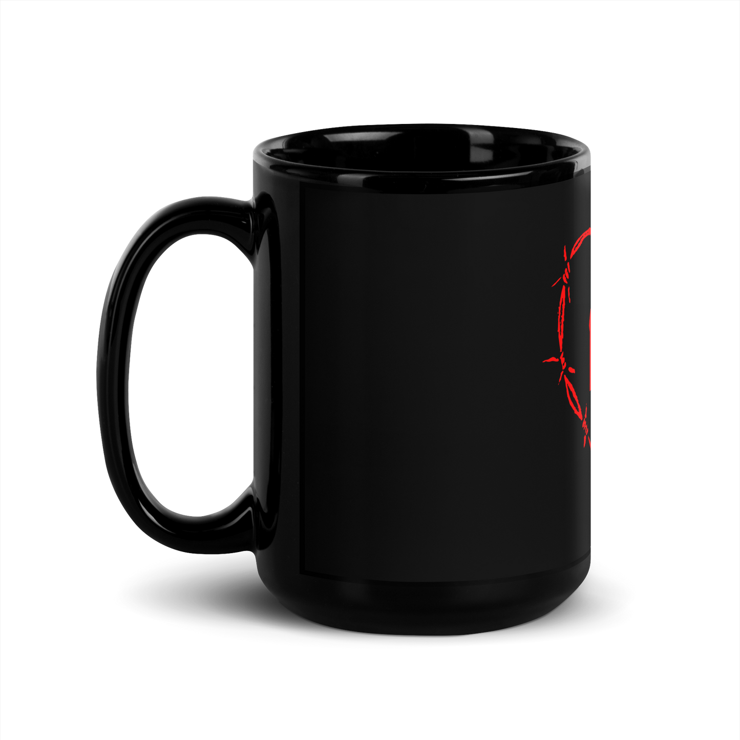 Red Tattoo Mom Heart Glossy Mug