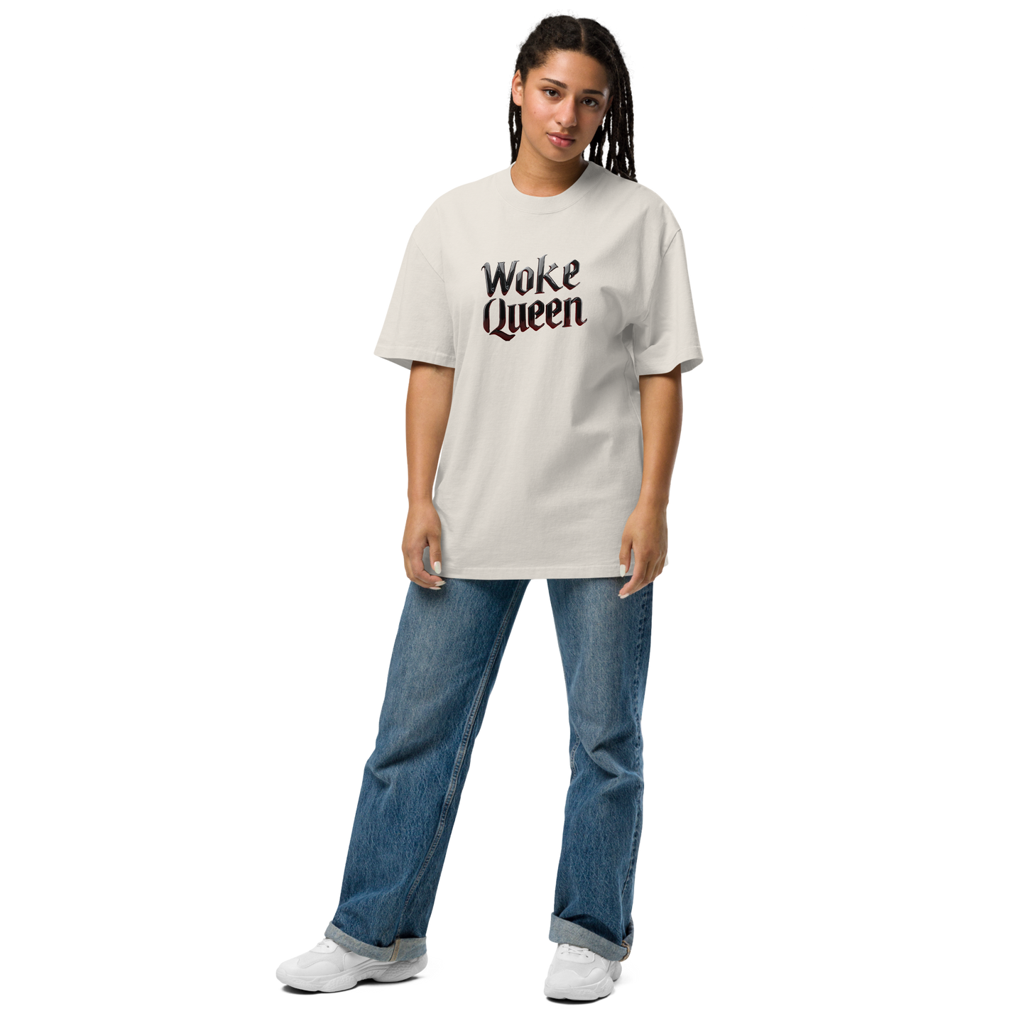 WOKE QUEEN Oversized faded t-shirt