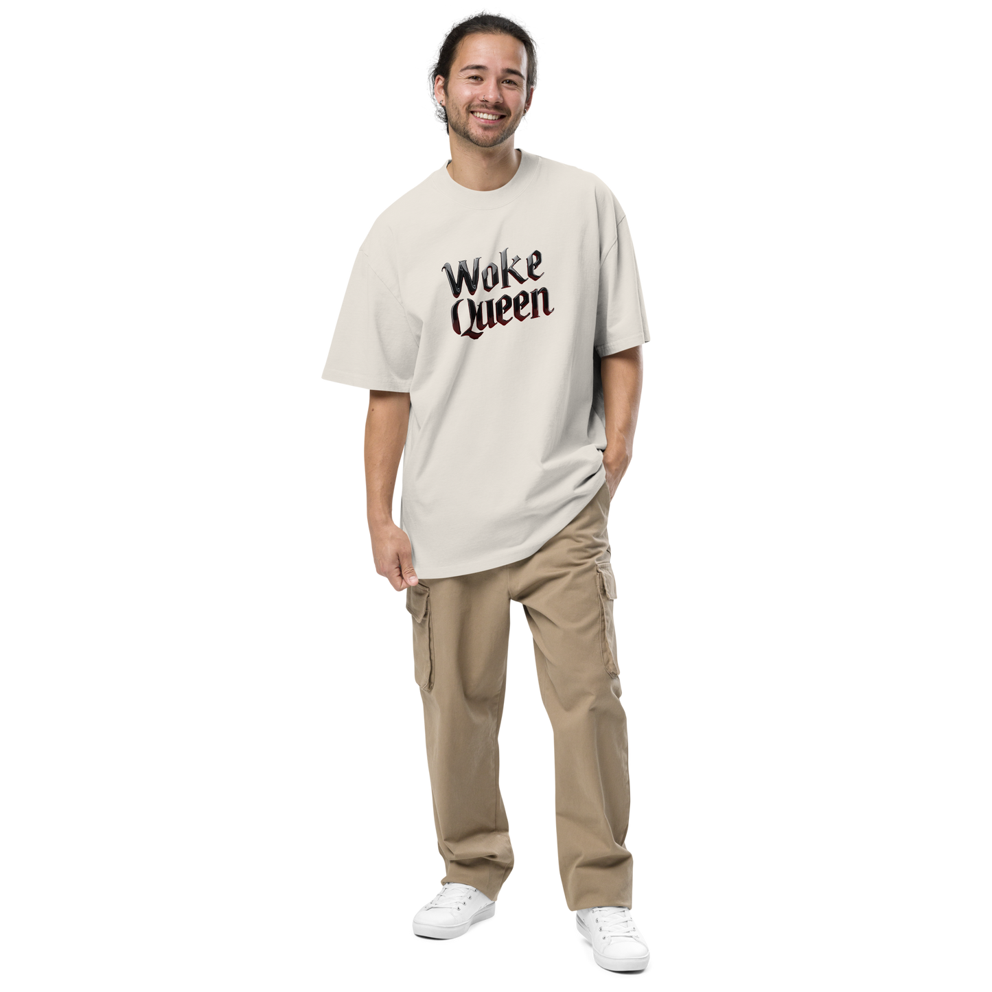 WOKE QUEEN Oversized faded t-shirt