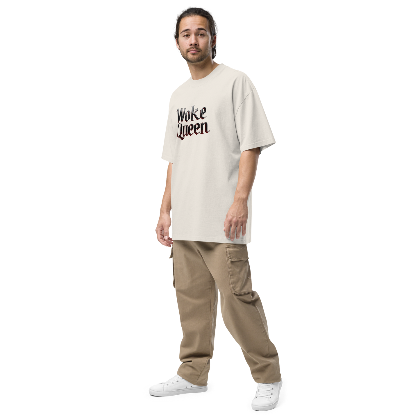 WOKE QUEEN Oversized faded t-shirt