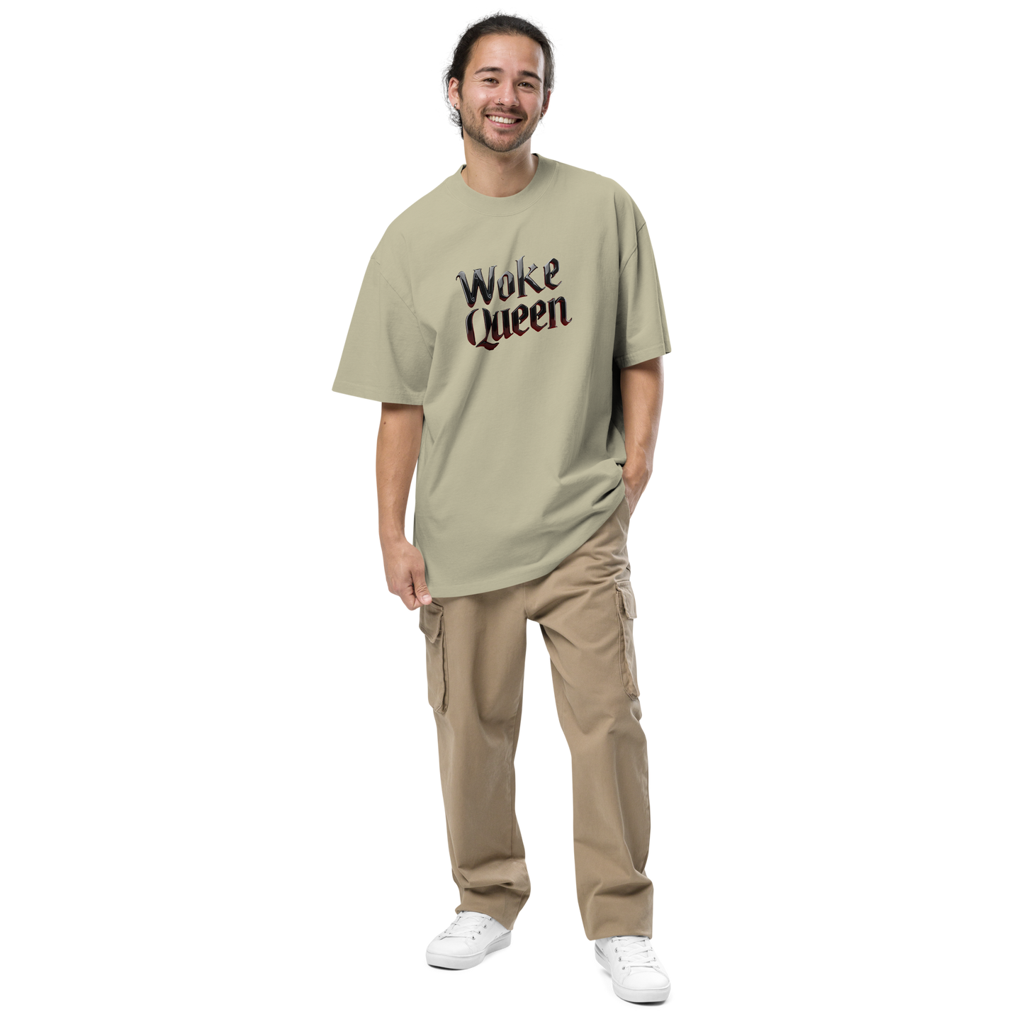 WOKE QUEEN Oversized faded t-shirt