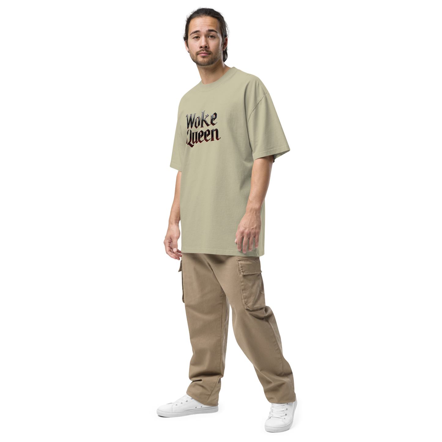 WOKE QUEEN Oversized faded t-shirt