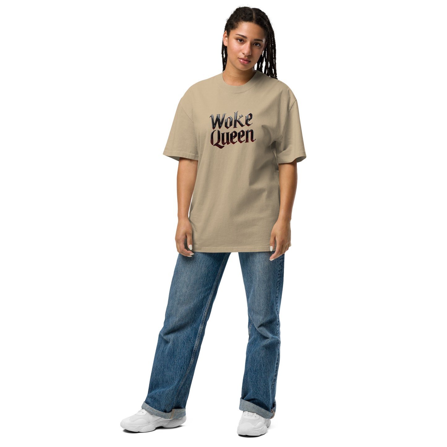 WOKE QUEEN Oversized faded t-shirt