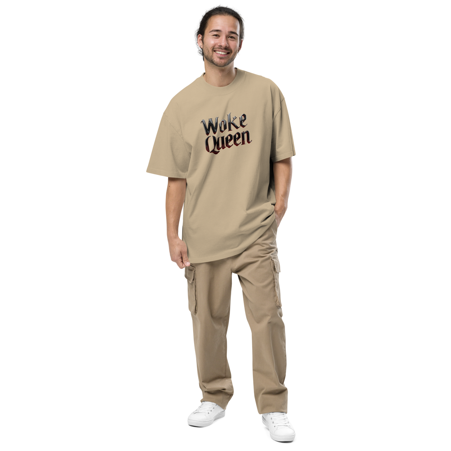 WOKE QUEEN Oversized faded t-shirt