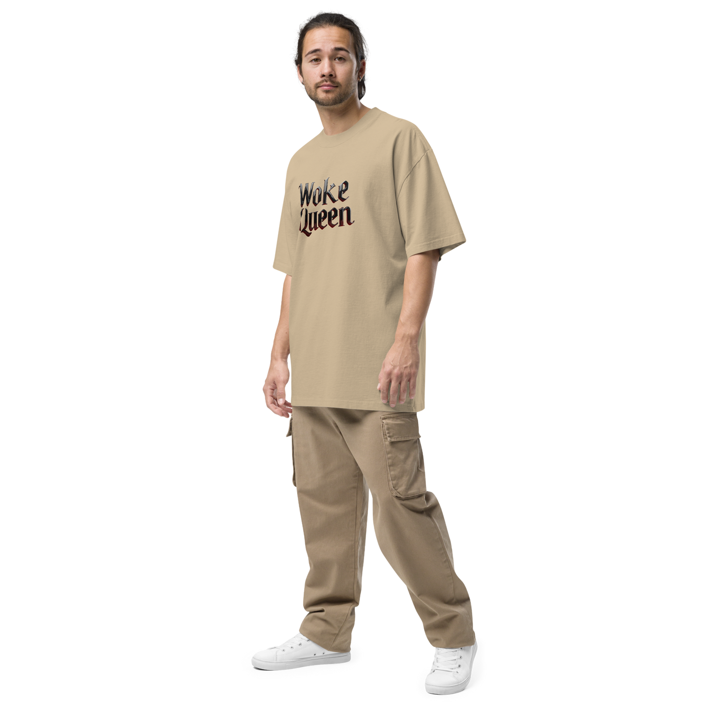 WOKE QUEEN Oversized faded t-shirt