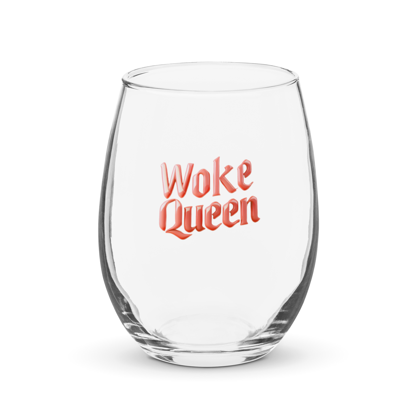 Woke Queen Stemless wine glass