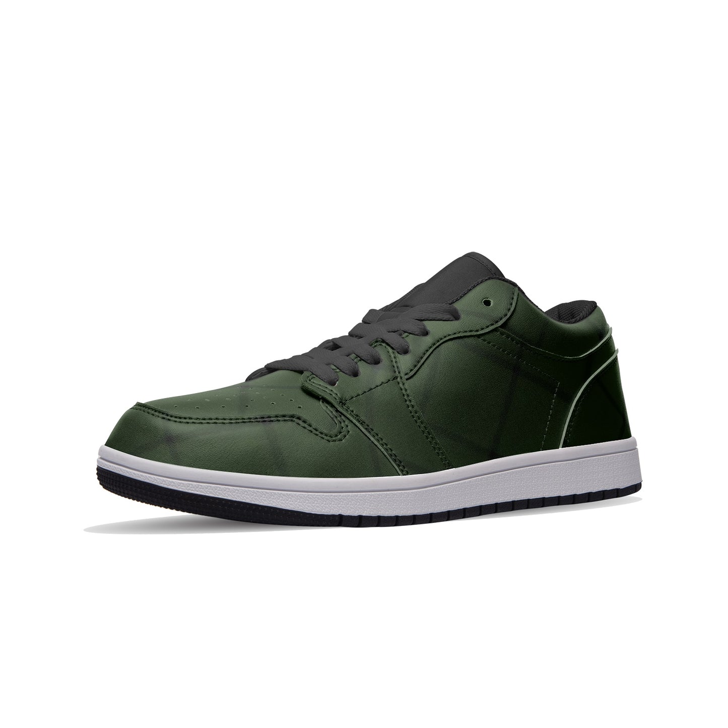 Unisex Low Top Leather Sneakers - Atomic Green Thick Diamond Plaid 1