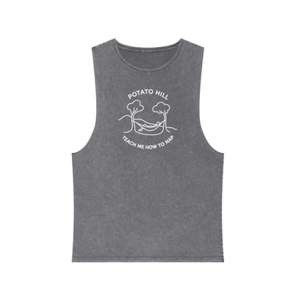 Casual Graphic Tank Top, Potato Hill Teach Me How to Nap, Summer Apparel, Unisex Summer Shirt, Gift for Him, Her, Outdoor Wear, Beach Style