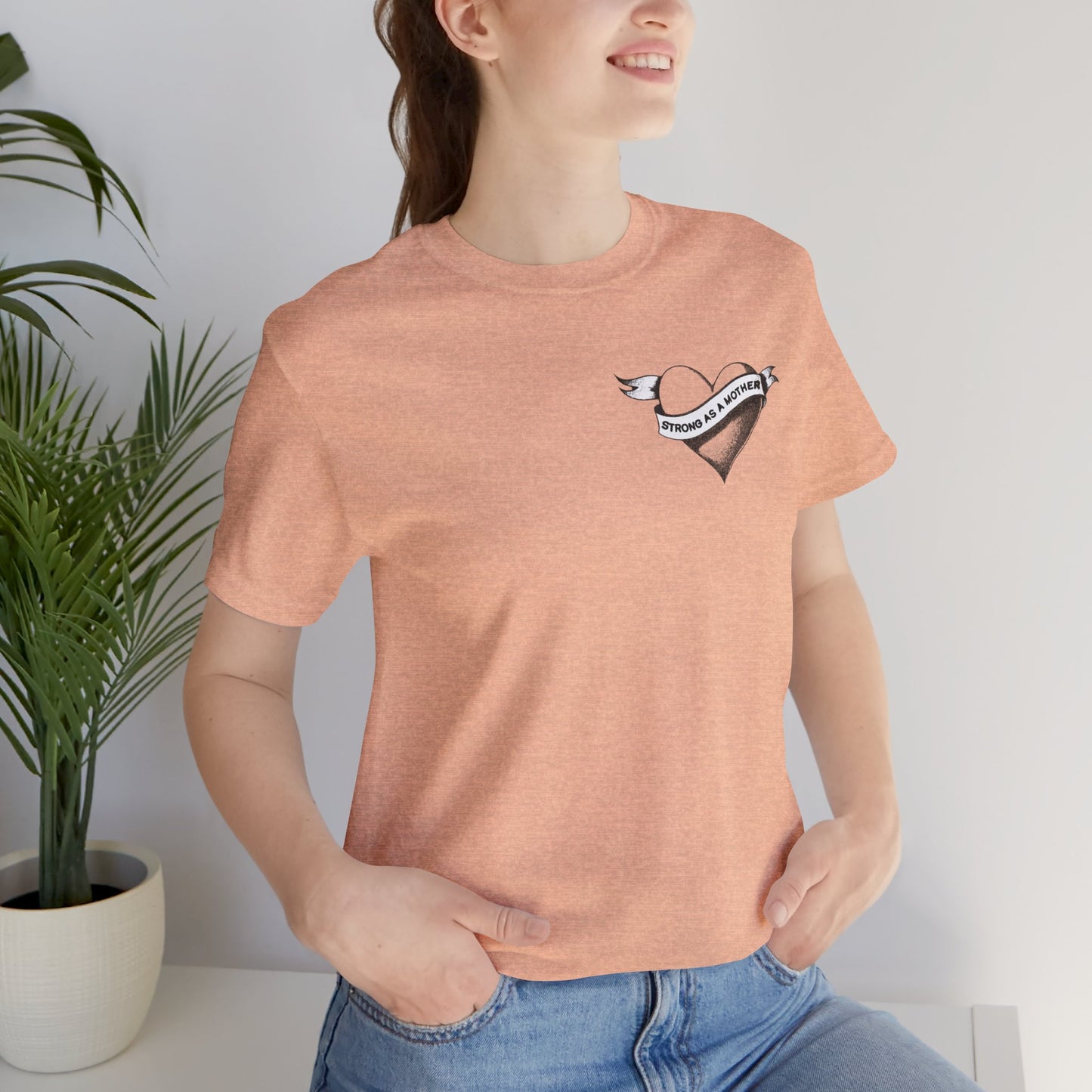 Unisex Strong as a Mother Rockabilly Heart Jersey Short Sleeve Tee