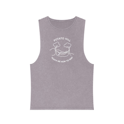 Casual Graphic Tank Top, Potato Hill Teach Me How to Nap, Summer Apparel, Unisex Summer Shirt, Gift for Him, Her, Outdoor Wear, Beach Style